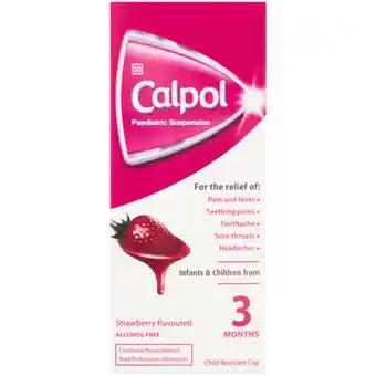 Checkers Liquor Shop Calpol Strawberry Flavoured Paediatric Suspension 100ml offer