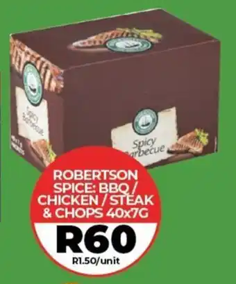 ROBERTSON SPICE: BBQ/ CHICKEN / STEAK & CHOPS 40x7G