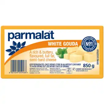 Checkers Liquor Shop Parmalat White Gouda Cheese Pack 850g offer