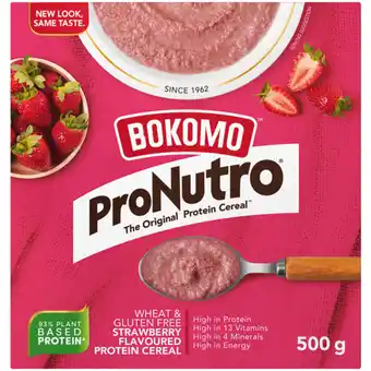 Checkers Liquor Shop ProNutro Wheat & Gluten Free Strawberry Flavoured Protein Cereal 500g offer