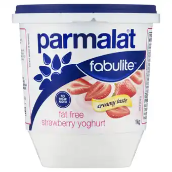 Checkers Liquor Shop Parmalat Fabulite Fat Free Strawberry Yoghurt 1kg offer