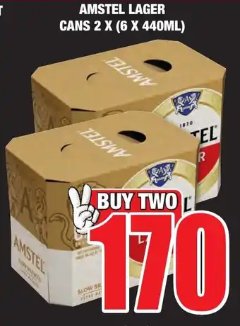 Boxer Liquors AMSTEL LAGER CANS 2 X (6 X 440ML) offer