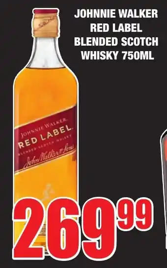 Boxer Liquors JOHNNIE WALKER RED LABEL BLENDED SCOTCH WHISKY 750ML offer