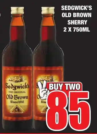 Boxer Liquors SEDGWICK'S OLD BROWN SHERRY 2 X 750ML offer