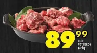 Shoprite BEEF POTJIEKOS per kg offer