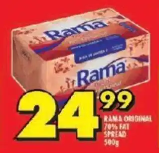 Shoprite RAMA ORIGINAL 70% FAT SPREAD 500g offer