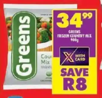 Shoprite GREENS FROZEN COUNTRY MIX 900g offer