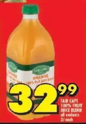 Shoprite FAIR CAPE 100% FRUIT JUICE BLEND all variants 2L offer