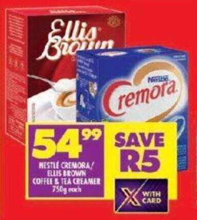 NESTLÉ CREMORA/ ELLIS BROWN COFFEE &amp; TEA CREAMER 750g offer at Shoprite