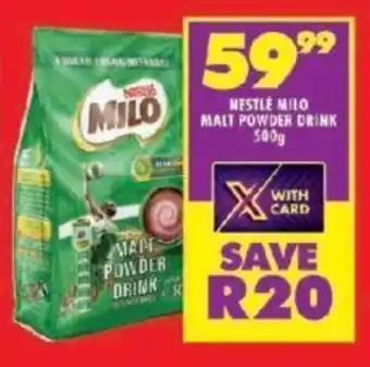 Shoprite NESTLE MILO MALT POWDER DRINK 500g offer
