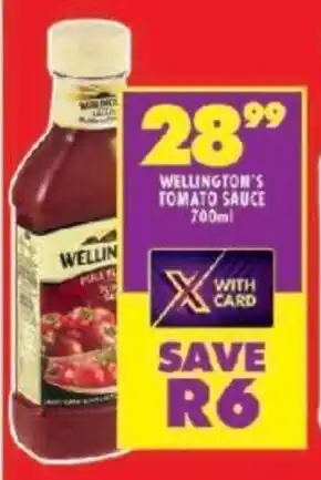 Shoprite WELLINGTON'S TOMATO SAUCE 700ml offer