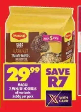 Shoprite MAGGI 2 MINUTE NOODLES all variants 5x68g per pack offer