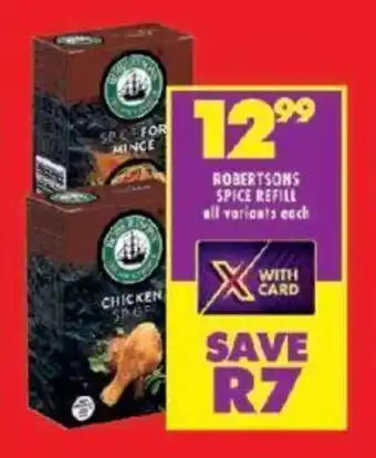 Shoprite ROBERTSONS SPICE REFILL all variants each offer