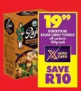 Shoprite ROBERTSONS RAJAH CURRY POWDER all variants 100g each offer