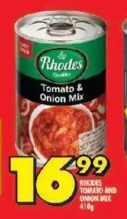 Shoprite RHODES TOMATO AND ONION MIX 410g offer