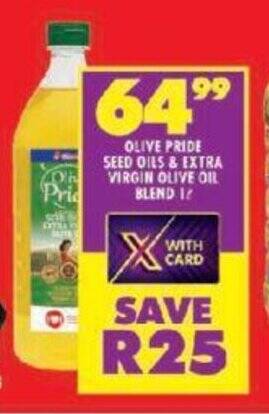 OLIVE PRIDE SEED OILS & EXTRA VIRGIN OLIVE OIL BLEND 1L offer at Shoprite