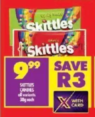 SKITTLES CANDIES all variants 38g each