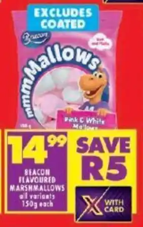 Shoprite BEACON FLAVOURED MARSHMALLOWS all variants 150g each offer