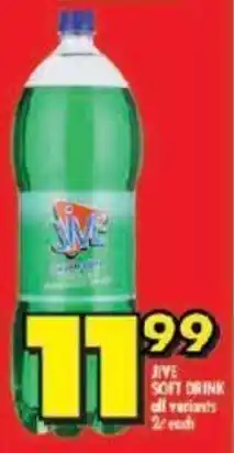 Shoprite JIVE SOFT DRINK all variants 2L each offer