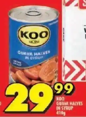 Shoprite KOO GUAVA HALVES IN SYRUP 410g offer