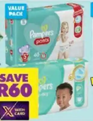 Shoprite PAMPERS VALUE PACK DISPOSABLE NAPPIES/PANTS per pack offer