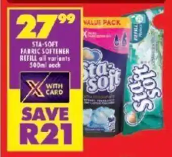 Shoprite STA-SOFT FABRIC SOFTENER REFILL all variants 500ml each offer