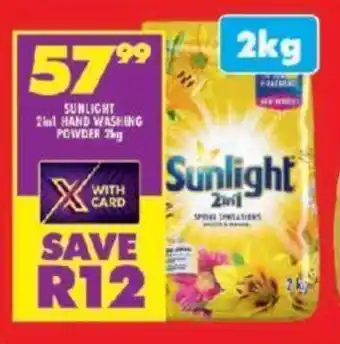 Shoprite SUNLIGHT 2in1 HAND WASHING POWDER 2kg offer