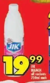 Shoprite JIK BLEACH all variants 750ml each offer