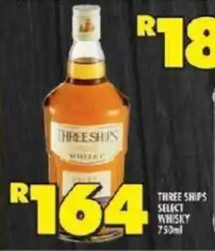 Shoprite THREE SHIPS SELECT WHISKY 750ml offer