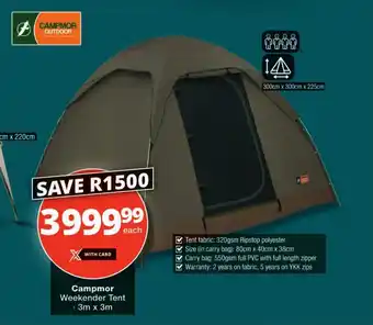 Checkers Campmor Weekender Tent offer