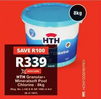 Checkers HTH Granular+ Mineralsoft Pool Chlorine 8kg offer