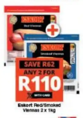 Checkers Eskort Red/Smoked Viennas 2x 1kg offer