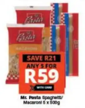 Checkers Mr. Pasta Spaghetti/ Macaroni 5 х 500g offer
