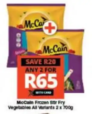 McCain Frozen Stir Fry Vegetables All Variants 2 x 700g