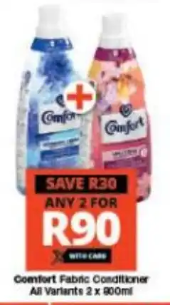Checkers Comfort Fabric Conditioner All Variants 2 x 800ml offer