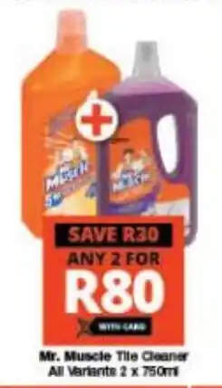 Checkers Mr. Muscle Tile Cleaner All Variants 2 x 750ml offer