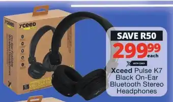 Checkers Xceed Pulse K7 Black On-Ear Bluetooth Stereo Headphones offer