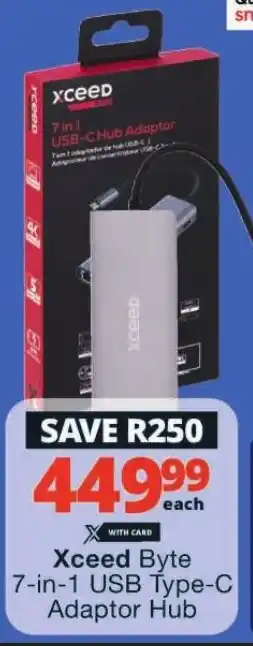 Checkers Xceed Byte 7-in-1 USB Type-C Adaptor Hub offer