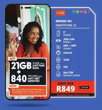Checkers HISENSE U61 SMARTPHONE 3G offer