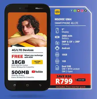 Checkers HISENSE U964 SMARTPHONE 4G LTE offer