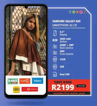 Checkers SAMSUNG GALAXY A05 SMARTPHONE 4G LTE offer