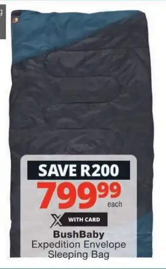 Checkers BushBaby Expedition Envelope Sleeping Bag offer