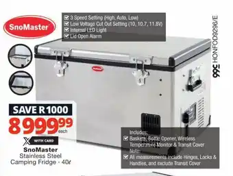 SnoMaster Stainless Steel Camping Fridge