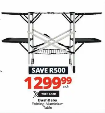 Checkers BushBaby Folding Aluminium Table offer