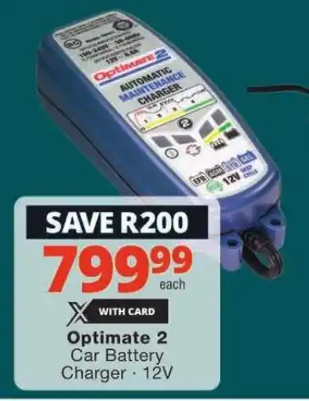 Optimate 2 Car Battery Charger 12V