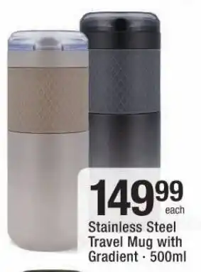 Checkers Stainless Steel Travel Mug with Gradient 500ml offer