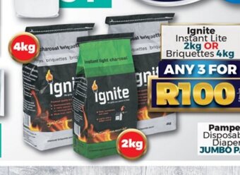 Take 'n Pay Ignite Instant Lite 2kg or Briquettes 4kg offer