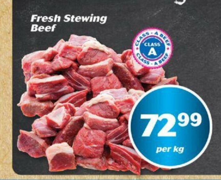 Fresh Stewing Beef per kg offer at Cambridge Food