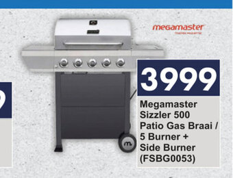 Megamaster Sizzler 500 Patio Gas Braai / 5 Burner + Side Burner