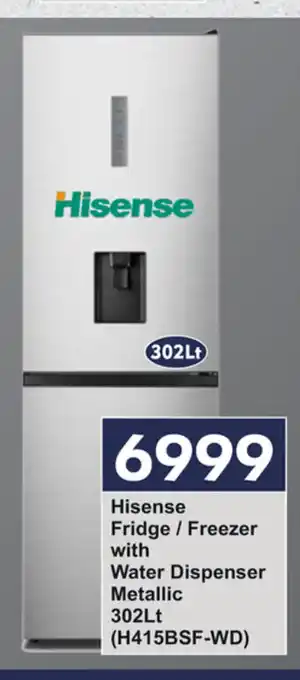 President Hyper Hisense - Fridge / Freezer with Dispenser Metallic 302lt offer